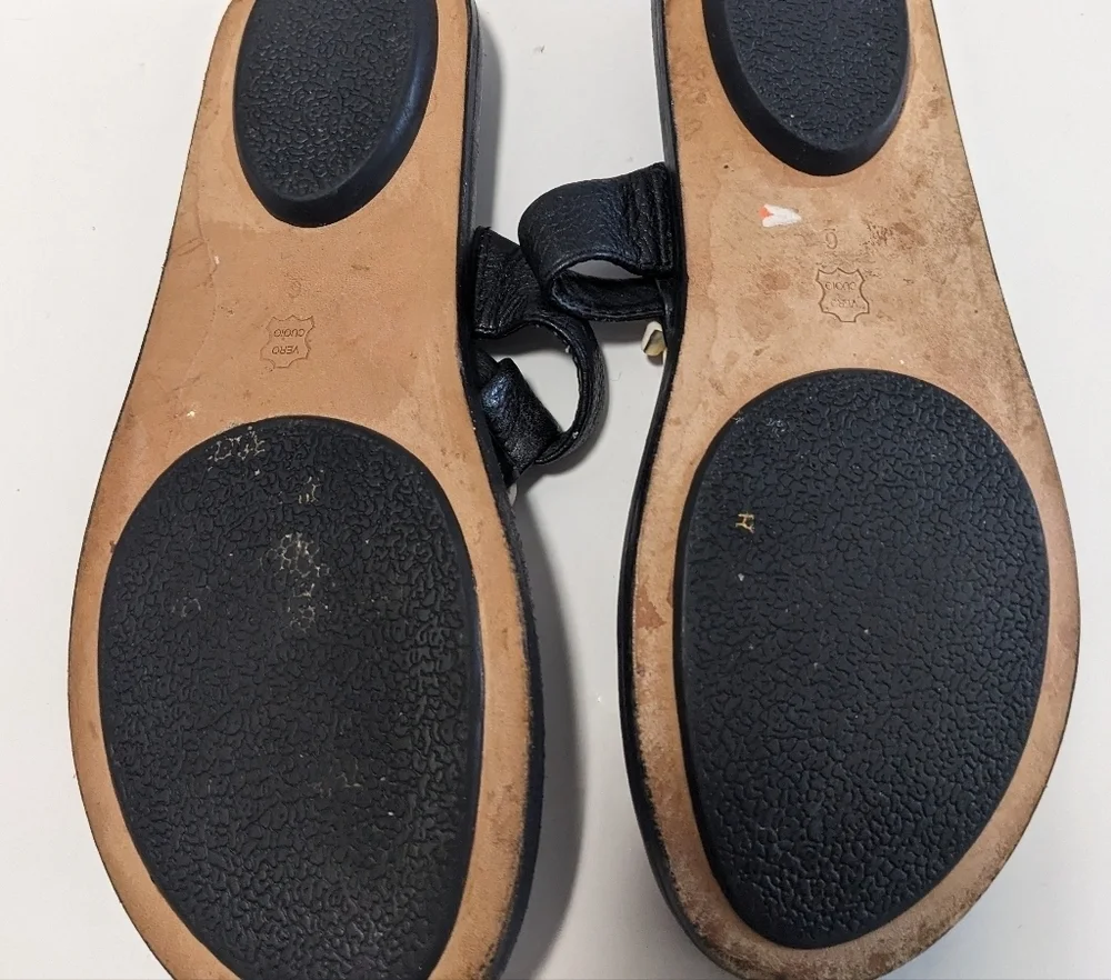 Sam Edelman Black Sandals with Shell Accents Leather Uppers Size 6 - Picture 8 of 8